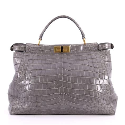 fendi peekaboo powder grey|Fendi peekaboo crocodile.